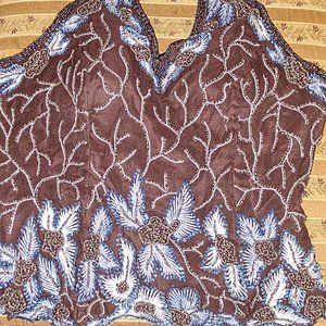 Aftershock Silk Beaded Corset Halter Top